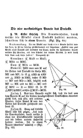 Die vier merkwürdigen Puncte des Dreiecks.