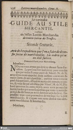 Seconde Centurie