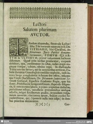 Lectori Salutem plurimam Auctor