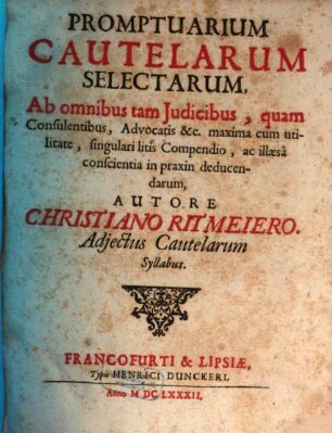 Promptuarium cautelarum selectarum