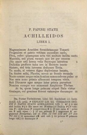 P. Papinius Statius, 2,1. Achilleis et Thebais. Fasc. I. Achilleis