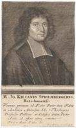 Johann Kilian Spremberger aus Regensburg, Pfarrer in Vorra, dann Prof. theol und Pfarrer in Altdorf; geb. 10. August 1573