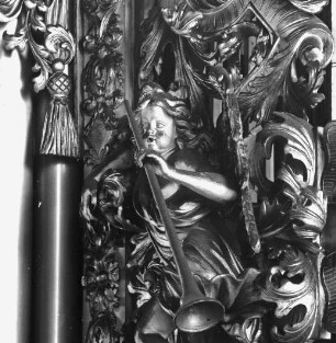 Halle (Saale), Marktkirche St. Marien, Detail vom Prospekt der Westorgel