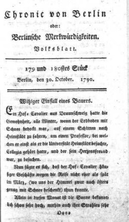 179 und 180stes Stück, Berlin, den 30. October. 1790