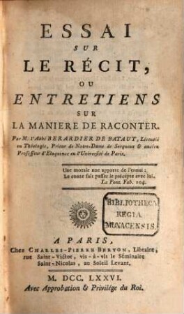 Essai sur le Récit