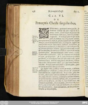 Cap. VI. De Praeceptis Christi singularibus.