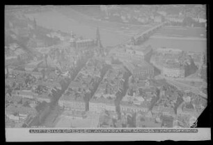 Dresden: Stadtkern zwischen Altmarkt, Theaterplatz und Neumarkt. Luftbild-Schrägaufnahme von Süd-Südost