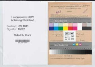 Entnazifizierung Klara Osterloh, geb. 05.06.1890 (Postsekretaerin)