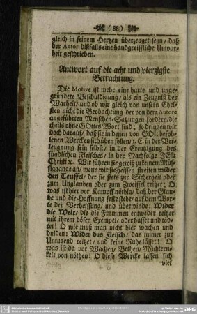 Antwort auf die acht und vierzigste Betrachtung