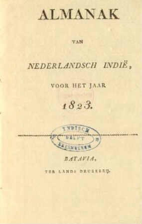 1823: Almanak van Nederlandsch-Indië