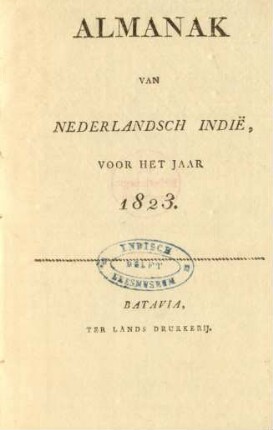 1823: Almanak van Nederlandsch-Indië