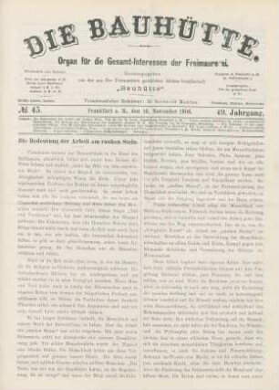 No. 45. Frankfurt a. M., den 10. November 1906. 49. Jahrgang.