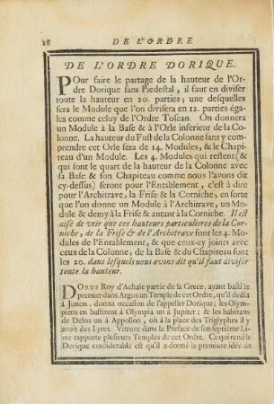De L'Ordre Dorique