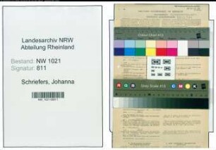 Entnazifizierung Johanna Schriefers , geb. 21.05.1909 (Justizangestellte)