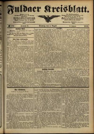 Ausgabe vom Dienstag, den 02. August 1910.