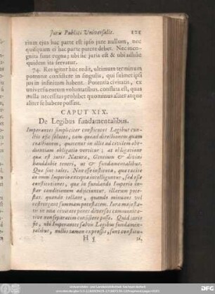 Caput XIX. De Legibus fundamentalibus.