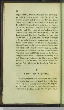 4. Antritt der Regierung