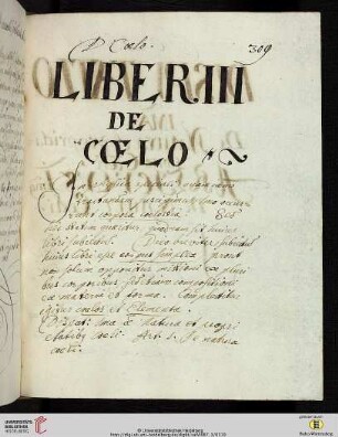 Liber III De coelo