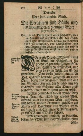 Vorrede Uber das vierdte Buch
