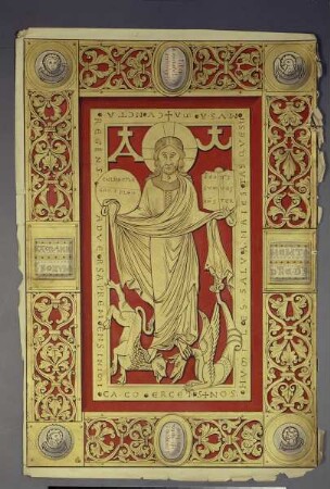 Nachzeichnung des Frontdeckels des Hildesheimer Ratmann-Sakramentars
