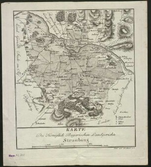 Karte Des Königlich Bayerischen Landgerichts Straubing
