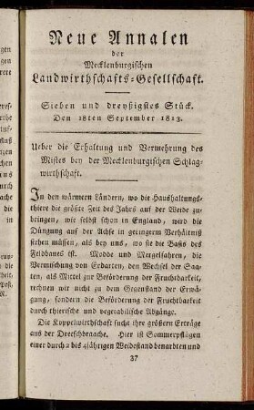 Sieben und dreyßigstes Stück. Den 18ten September 1813.