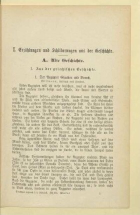 I. Aus der griechischen Geschichte