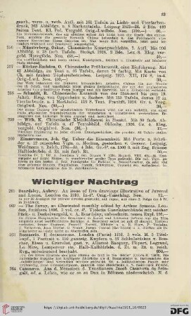 Wichtiger Nachtrag (Nr. 261 - 276)