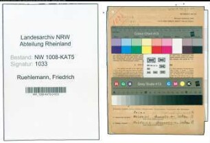 Entnazifizierung Friedrich Ruehlemann , geb. 24.03.1902 (Landwirt)