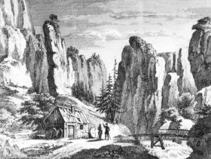 Pirna-Liebethal. Liebethaler Steinbrüche, aus: Schiffner, Albert: Beschreibung von Sachsen, 1845