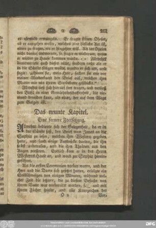 Das neunte Kapitel. Eine fernere Fortsetzung.