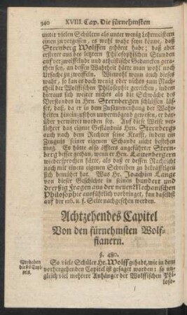 Achtzehendes Capitel Von den fürnehmsten Wolffianern