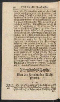 Achtzehendes Capitel Von den fürnehmsten Wolffianern