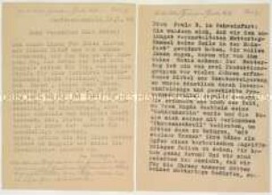 Brief, Ansichtskarten und Fotos eines deutschen Quäkers an das Pendle Hill College - Sachkonvolut