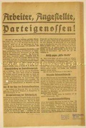 Programmatischer Aufruf verschiedener Berliner und Brandenburger Berufsverbände zur Protestversammlung gegen das Betriebsrätegesetz