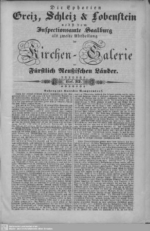 Anhang zur Parochie Remptendorf, Heinersdorf (Beschluß), Klettigshammer, Helmsgrün, Oberlemnitz : 32. Lieferung