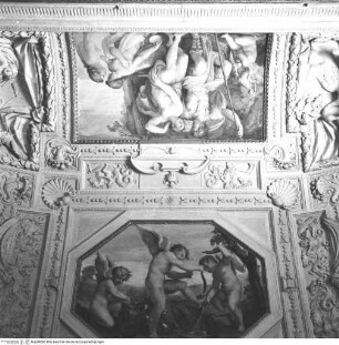 Gewölbedekoration, Darstellungen von Liebespaaren aus der antiken Mythologie, Venus und Mars