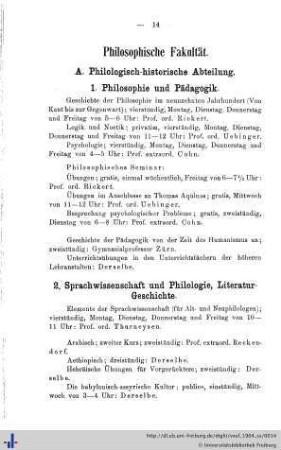 A. Philologisch-historische Abteilung.
