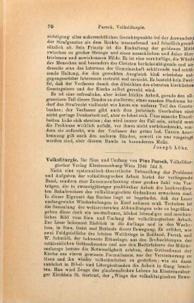 70-72 [Rezension] Parsch, Pius, Volksliturgie