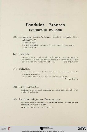 Pendules – Bronzes (Nr. 139-148)