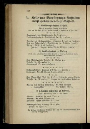 Heil- und Verpflegungs-Anstalten nebst Hebammen-Lehr-Anstalt