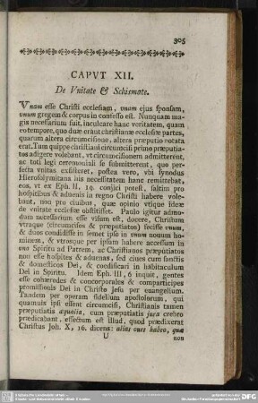 Caput XII. De Unitate & Schismate