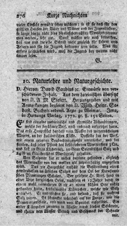 10. Naturlehre und Naturgeschichte.