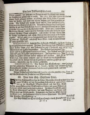 III. Von dem Ertz-Bißthum Trier.