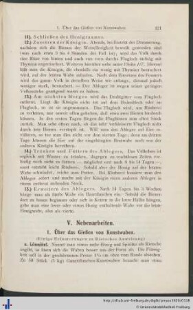 V. Nebenarbeiten.
