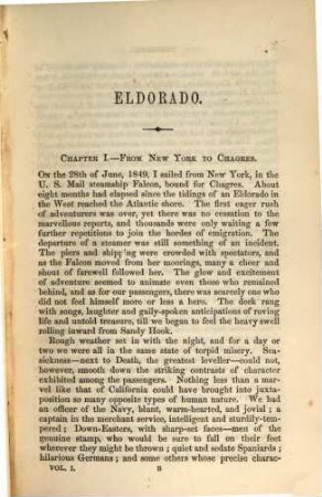 Eldorado, or, Adventures in the Path of Empire: Comprising a Voyage to California, Via Panama, ... : By Bayard Taylor. 1