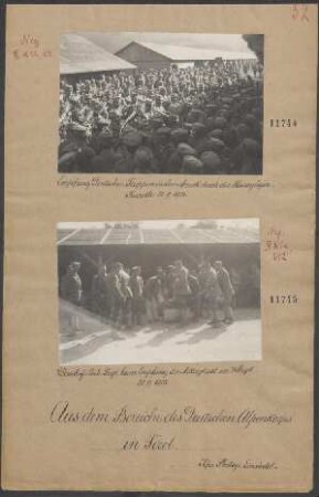 Das Inf.-Leib-Regt. beim Empfang der Mittagskost in Wörgl