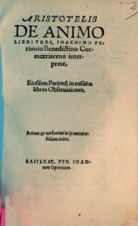 Aristotelis De Animo : Libri Tres