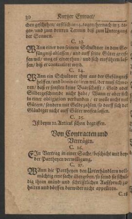 Von Contracten und Verträgen.