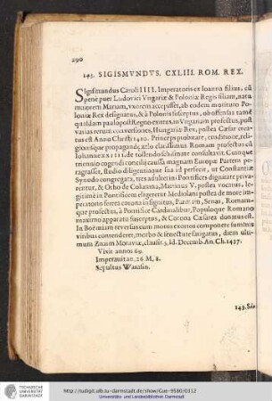 143. Sigismunus. CXLIII. Rom. Rex.
